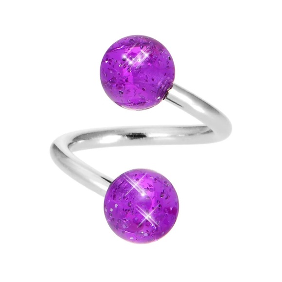 NWT Purple glitter spiral twist belly ring - Picture 1 of 2